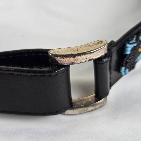 Chico's Size Small Southwestern Beaded & Leather Belt Hook & Loop Closure - Picture 5 of 12